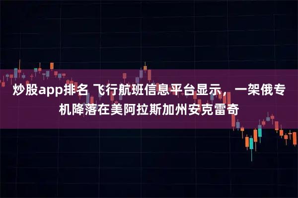 炒股app排名 飞行航班信息平台显示，一架俄专机降落在美阿拉斯加州安克雷奇